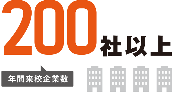 年間来校企業数200社以上